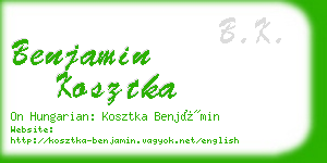 benjamin kosztka business card